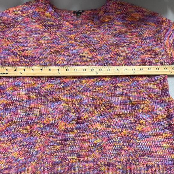 A.N.A. A New Approach pink colorful knit sweater size XL rolled up sleeves - Picture 11 of 11